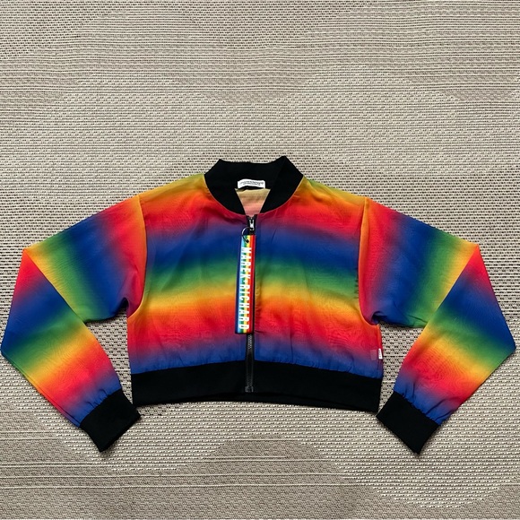 Marek+Richard Smile Rainbow Mesh Crop Bomber
Jacket Sz L Multi - Picture 5 of 11
